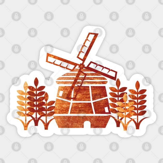 Windmill & Wheat Sticker by CleanRain3675